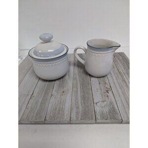 Vintage Johann Haviland Blue Bouquet Crowning Fashion Sugar Bowl Creamer Pitcher